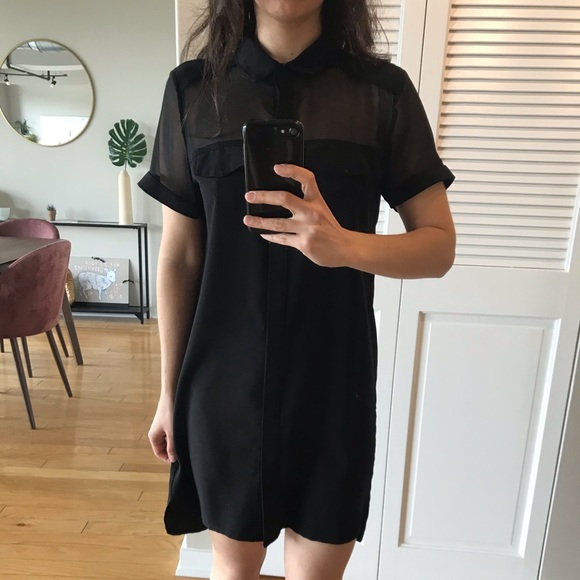 Very J Black Shirt Dress 
